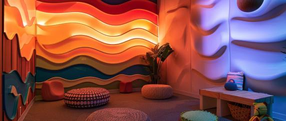 Sensory room with bright colours