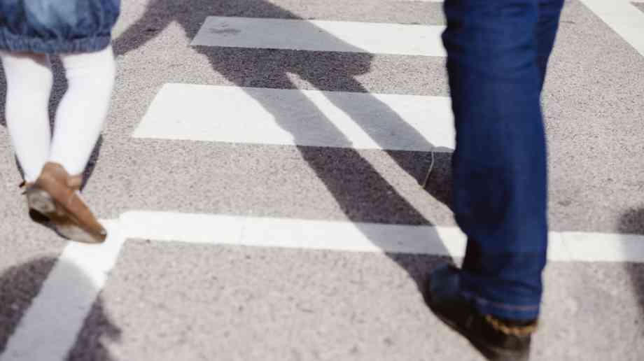 Child and dad walking