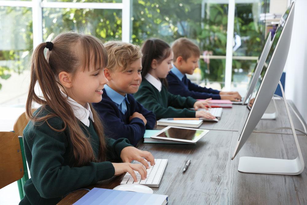 Children on computer