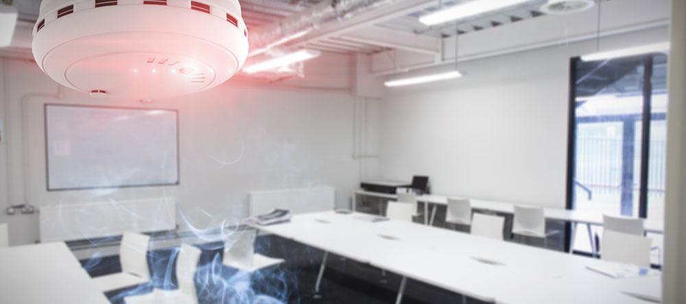 Fire in classroom