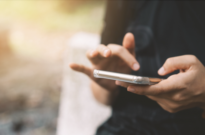 Person using a mobile phone