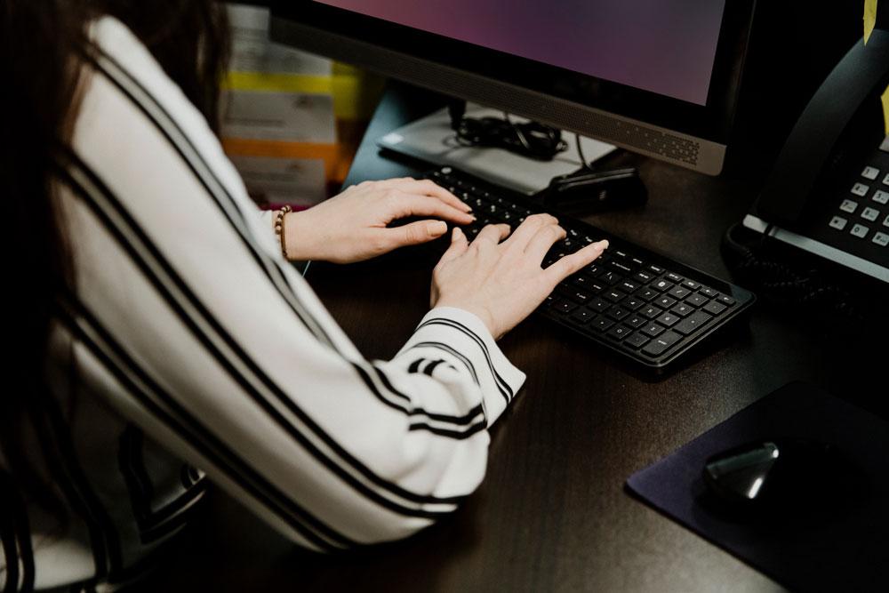 Woman using computer